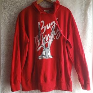 Looney Tune Red Bugs Bunny Pullover Hoodie L - XL